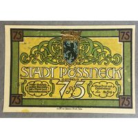 Нотгельд , 75 пфеннигов,  Пёсснек 1921 год. Веймарская республика