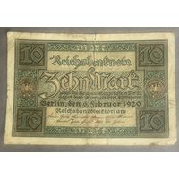 Банкнота 10 марок 1920 год. Веймарская республика