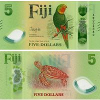 Фиджи 5 долларов образца 2025 года UNC pw125 серия АВ