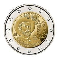 2 Евро Испания 2022 500-летие первого кругосветного путешествия. Хуан Себастьян Элькано. UNC из ролла