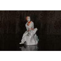 Фарфоровая статуэтка "Конькобежка" Городница Люкс!