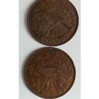 Монеты 1 пенни Новая Зеландия