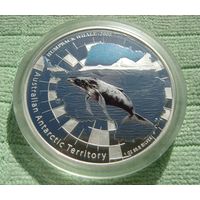 1 доллар 2008 Австралия Австралийские антарктические территории Станция HUMPBACK 2008 Горбатый кит Серебро 999