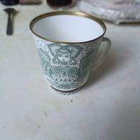 Редчайшая кофейная кружка Царь-птица Берегиня ЛФЗ форма Майская 1 сорт костяной фарфор