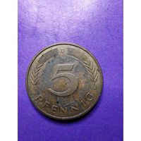 Германия ФРГ 5 пфеннигов 1988 D