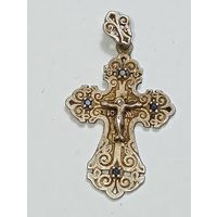 Крестик серебро 925 пробы . С камушками .