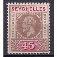 81.BrKSe. Великобритания. Колонии. Сейшельские острова. Георг V. Стандарт. 45C. 1913 г. Mi.#70.