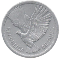 Республика Чили. 1 кондор ( 10 песо ) 1956. Фауна. Кондор.