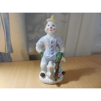 Фарфоровая статуэтка.  Клоун.
