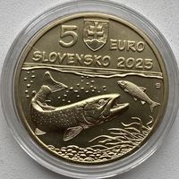 Словакия 5 евро 2025 г. Дунайский лосось