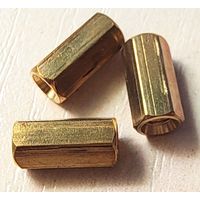 Стойки ((цена за 3 шт)) для печатных плат, шестигранная, латунь, 10 мм. Дистанцирующая межплатная. DBK-M3-E4.7. PCHSS-10