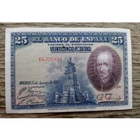 Werty71 Испания 25 песет 1928 банкнота прокол