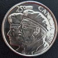 Канада 25 цент 2005г.  Год Ветеранов (1.6.2).
