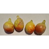 Елочные мини игрушки Яблоко из теребовлянского набора Малютка