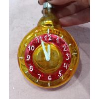 Ёлочная игрушка, стекло. Большие кремлевские часы из толстого стекла, амальгамма