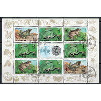 Корея /КНДР/1992/ Лягушки / Разновидности / Блок Сцепка #9