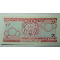 Бурунди, 20 франков 2007 г. Серия DV. UNC.