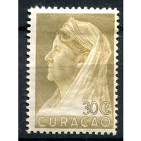 Нидерландские колонии - Кюрасао - 1936/39г. - королева Вильгельмина, печать Аруба, 30 с - 1 марка - MH [Mi 156]. #3-WB-65-A-1