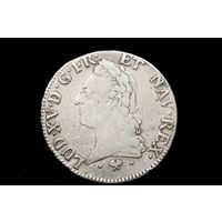 Талер (экю) 1773 г. Франция, Людовик XV. Редкая!