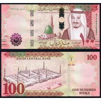 Саудовская Аравия 100 риалов 2021 г. (P-W49, UNC) [Saudi Central Bank] 100 риал 2021 г.