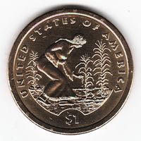 1 доллар США 2009 год Сакагавея Посадка культур двор D _состояние aUNC