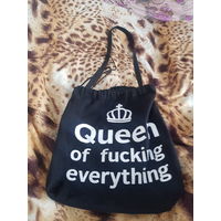 Черный Шоппер "Queen Of Fucking Everything" БЕЗ ТОРГА. ПОЧТОЙ НЕ ВЫСЫЛАЮ