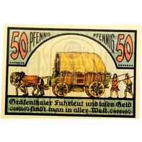 РАСПРОДАЖА!!! - ГЕРМАНИЯ ГРАВЕНТАЛЬ (ТЮРИНГИЯ) 50 пфеннигов 1921 год - UNC!