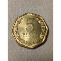 5 песо Чили 1993 год