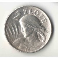 Польша 2 злотых 1925 г. После даты - точка