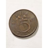 Нидерланды 5 центов 1967