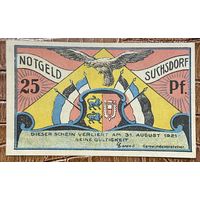 Нотгельд 25 пфеннигов 1921 год. Зуксдорф,. Веймарская республика