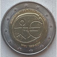 Германия 2 евро 2009 г. 10 лет монетарной политики ЕС (EMU) и введения евро