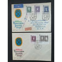 Польша 1964 Два КПД с полной серией марок "400 лет Ягеллонскому университету в Кракове" (спецгашение) Mi.1485-1489 каталог 2.50 евро