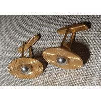 Запонки латунь позолота, СССР, винтаж.