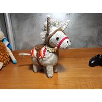 Ослик Плюшевая вязаная мягкая игрушка амигуруми осел интерьер ручная работа handmade кукла