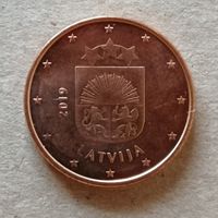 Латвия 5 евроцентов 2019 год, KM# 152