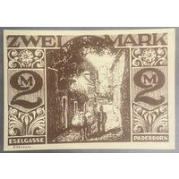 Нотгельд , 2 марки, Падерборн 1921 год. Веймарская республика
