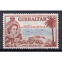 59.BrK. Великобритания. Колонии. Гибралтар. Елизавета II. Местные мотивы. 1953 г. 1 Sh. Mi.#143.