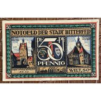 Нотгельд 50 пфеннигов 1921 год. Биттерфельд,. Веймарская республика