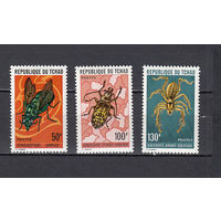 Фауна. Жуки. Чад. 1974. 3 марки. Michel N 696-598 (16,0 е)