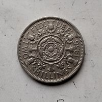 2 шиллинга ( флорин) 1956 года Великобритания. Королева Елизавета 2.