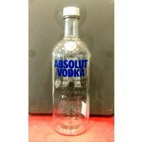 Бутылка от Водки ABSOLUT * АБСОЛЮТ * Швеция * с Пробкой * объём 1 литр * высота 28 см * диаметр 8.5 см * (1)