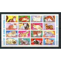 Экваториальная Гвинея - 1975 - Коты - сцепка - [Mi. 704B-719B] - полная серия - 16 марок. MNH.  (Лот 55JB)-TG3P58