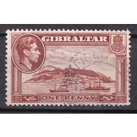 96.BrK. Великобритания. Колонии. Гибралтар. Георг VI.1P. 1938/49 гг. Mi.#108DY.