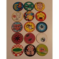 Фишки Chupa Caps полный сет (номера 31-60) + бита, одним лотом