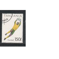Танзания-1993,(Мих.1471)  гаш.  , Спорт, Футбол,