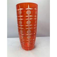 Ваза для цветов с рельефным декором, стекло, СССР, 1970-1990 гг.