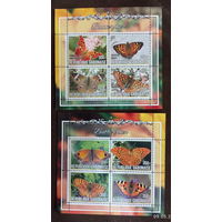 СЕРИЯ БЛОКОВ  БАБОЧКИ НАСЕКОМЫЕ фауна   MNH