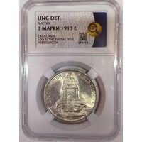 С рубля! 3 марки 1913 Саксония - 100-летие битвы под Лейпцигом в слабе