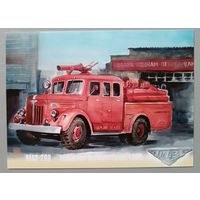 Пожарные автомобили. Худ. В.В.Шарков. Авторская открытка